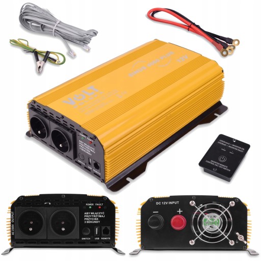 PRZETWORNICA NAPIĘCIA SINUS PLUS 12V/230V 4000W + pilot