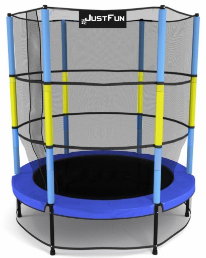 Trampolina Dla dzieci Ogrodowa Domowa Mała 140 CM Just FUN NIEBIESKO-ŻÓŁTA
