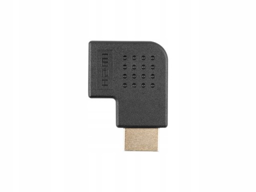 Adapter HDMI(M)->HDMI(F) kątowy prawo czarny Lanberg