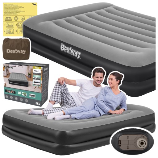 Materac Dmuchany Dwuosobowy Wysoki Łóżko do Spania z e-Pompką Bestway 67403