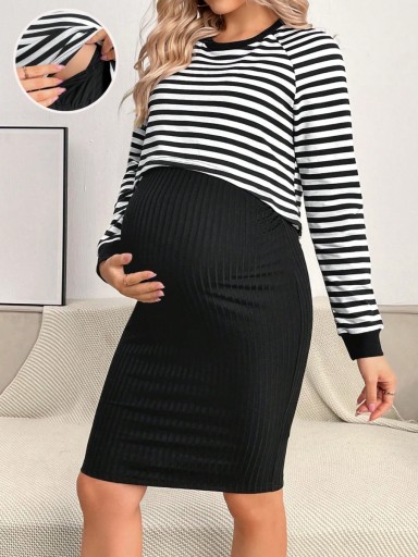 SHEIN MATERNITY SUKIENKA W PASKI L 416