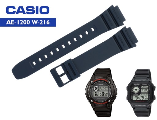Pasek do zegarka Casio 10365960 do AE-1200 AE-1300 F-108 W-216 czarny