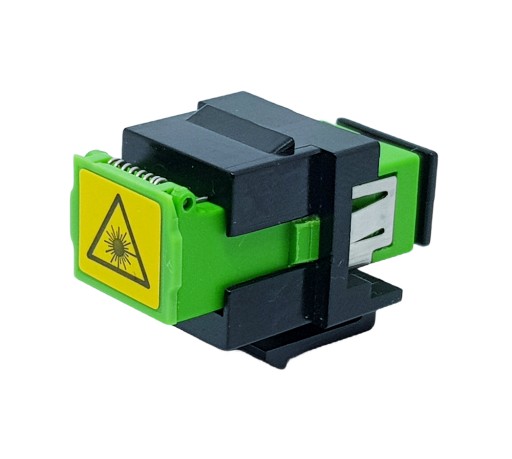 Adapter Keystone światłowód SC/APC z klapką czarny