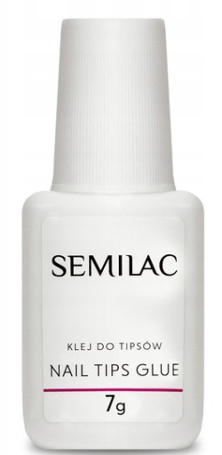 SEMILAC Nail Tips Glue KLEJ do tipsów ozdób cyrkonii Z PĘDZELKIEM