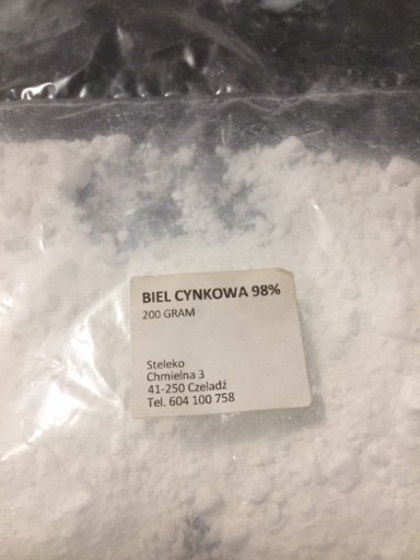 TLENEK CYNKU biel cynkowa czysty 98% 200 gram