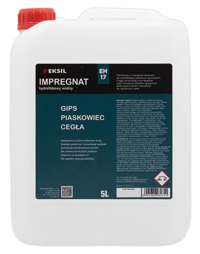 Impregnat hydrofobowy gipsu piasgowca cegły 5L EKSIL