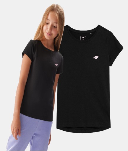4F T-SHIRT DZIEWCZĘCY KOSZULKA BASIC BAWEŁNIANA