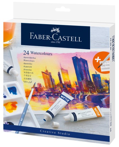 FABER-CASTELL Farby akwarelowe w tubkach 24 kolory