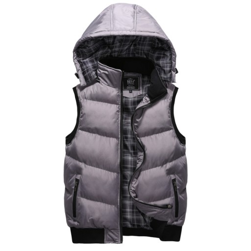 KAMIZELKA MĘSKI Z KAPTUREM BEZRĘKAWNIK PIKOWANY,5XL