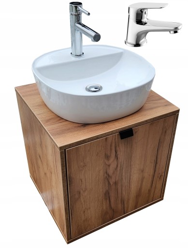 Szafka łazienkowa wisząca 46 cm z umywalka BATERIA