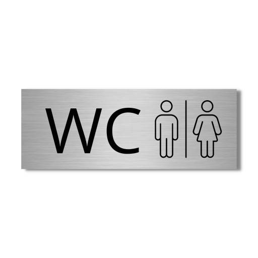 TABLICZKA NAPIS WC 30X10CM PIKTOGRAM DRUK UV SZYLD TOALETA DAMSKA MĘSKA PRO