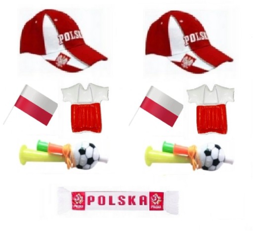 Zestaw kibica Polska euro 2024 Reprezentacji Polski 10el czapka basseball