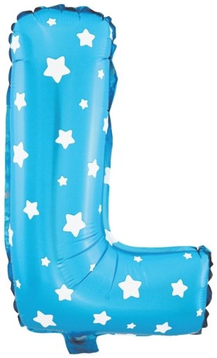 Balon NIEBIESKI Litera L foliowy 80cm na urodziny
