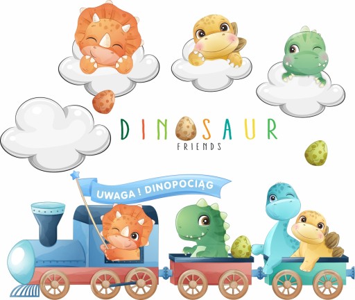 Naklejki na ścianę DINOZAURY SAMOLOTY 50x100cm DS