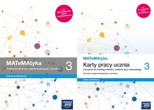 MATEMATYKA 3 LO PODRĘCZNIK + KARTY PRACY ZAKRES PODSTAWOWY NOWA ERA