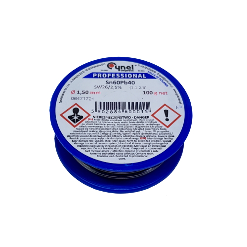 1.5mm 0.1kg Sn60Pb40 cyna z topnikiem Cynel