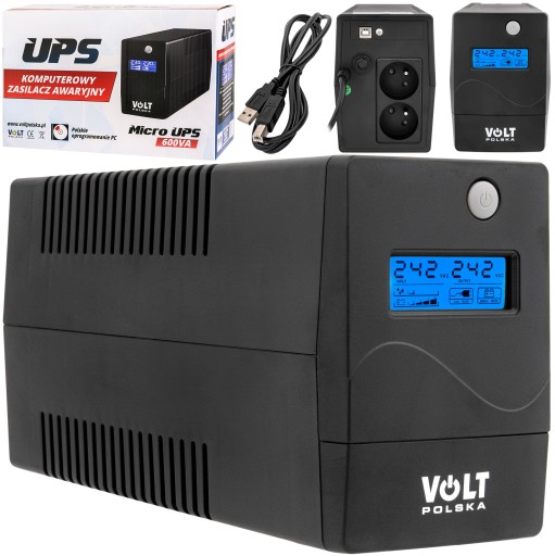 ZASILACZ AWARYJNY UPS LCD 600VA 360W 7AH + PROGRAM