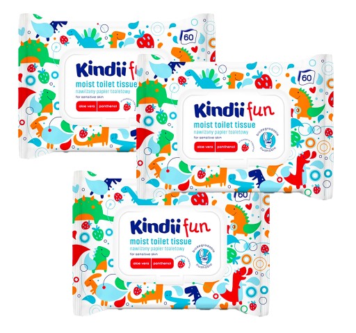 Kindii fun NAWILŻANY PAPIER TOALETOWY MOKRE CHUSTECZKI zapachowe