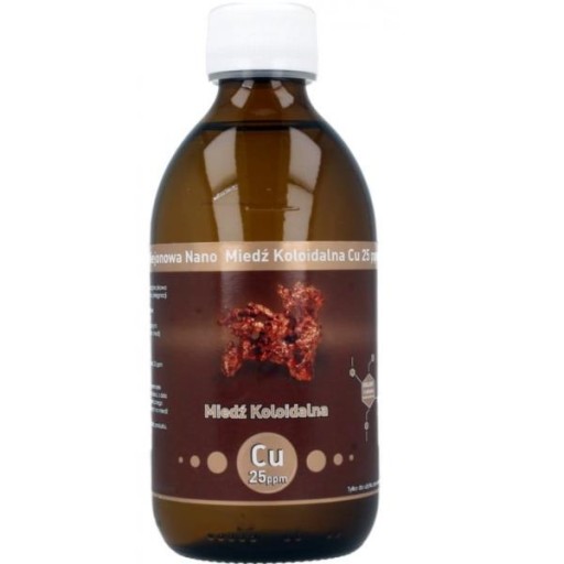 NIEJONOWA NANO MIEDŹ KOLOIDALNA CU 300 ml 25ppm