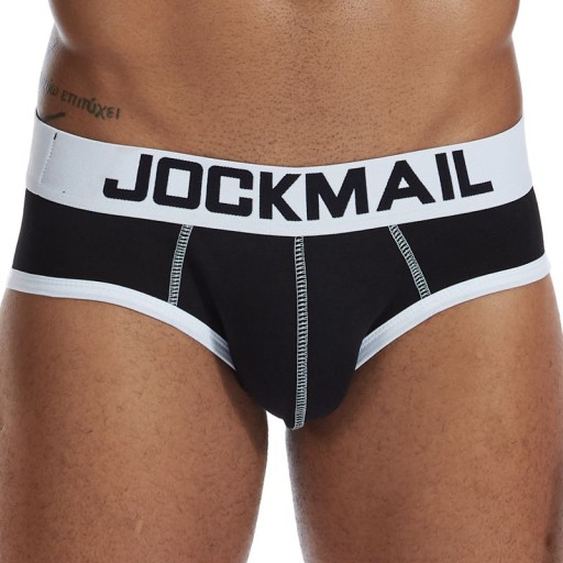Sexowne slipy bawełniane Jockmail, czarne XL