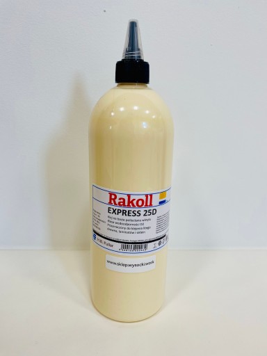 Klej wikolowy do drewna Rakoll 25D expres NOWOŚĆ butelka 1 kg z aplikatorem
