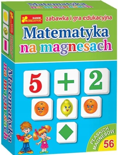 GRA EDUKACYJNA MATEMATYKA NAUKA POJĘĆ MATEMATYCZNYCH 56 MAGNESÓW PREZENT