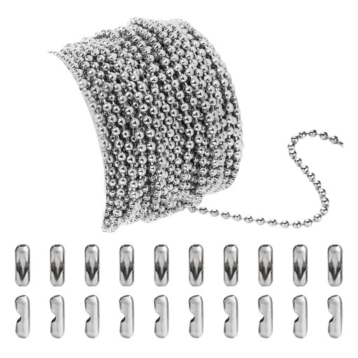 Stainless steel chain in the shape of a ball