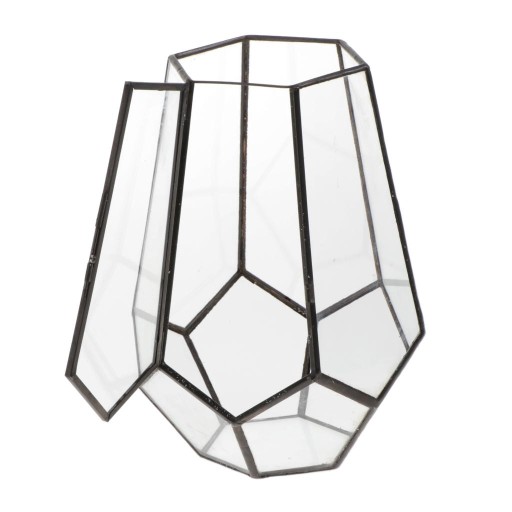 Sześciokątne Geometryczne Terrarium Szklane