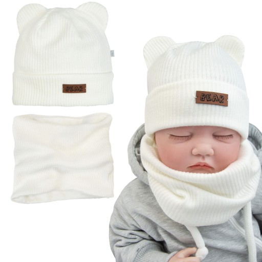 CZAPKA KOMIN komplet niemowlęcy Z PODSZEWKĄ 42-44