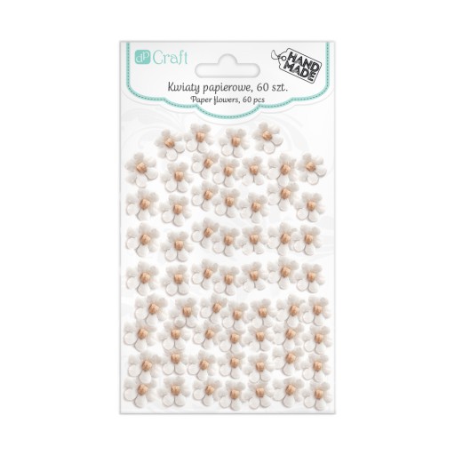 Kwiaty papierowe dpCraft 60 szt. białe