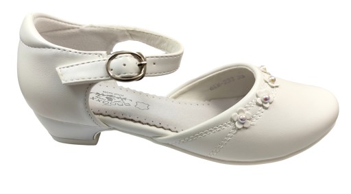 Buty komunijne dla dziewczynki Balerinki Pantofelki KOMUNIA KM-233 BIAŁE