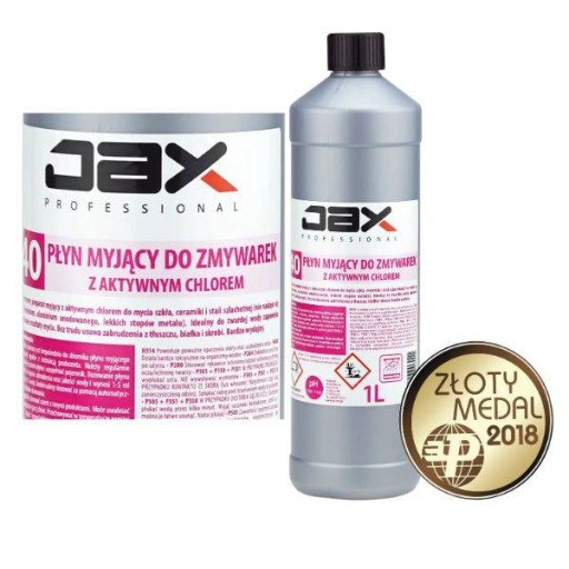 JAX 40 PŁYN MYJACY DO ZMYWAREK Z AKTYWNYM CHLOREM 1L