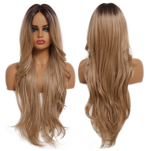 PERUKA długie włosy jak NATURALNE Lace Front brąz