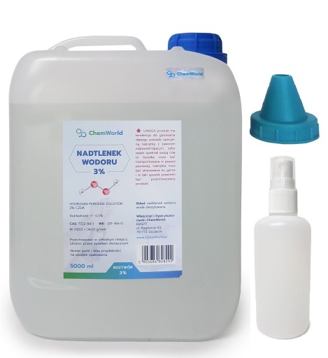 ZESTAW WODA UTLENIONA 3% NADTLENEK WODORU 5000 ml