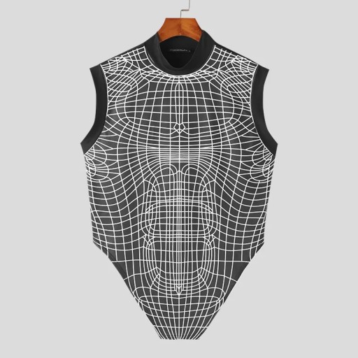 Fashion Casual Style Tops INCERUN 2024 Men's Rippl