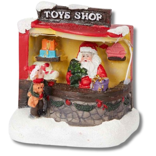 ŚWIĄTECZNE MIASTECZKO WIOSKA ŚWIĄTECZNA SKLEPIK TOYS SHOP MIKOŁAJ