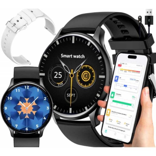 SMARTWATCH ZEGAREK ROZMOWY AMOLED MENU PL SMART WATCH DAMSKI I MĘSKI PRO