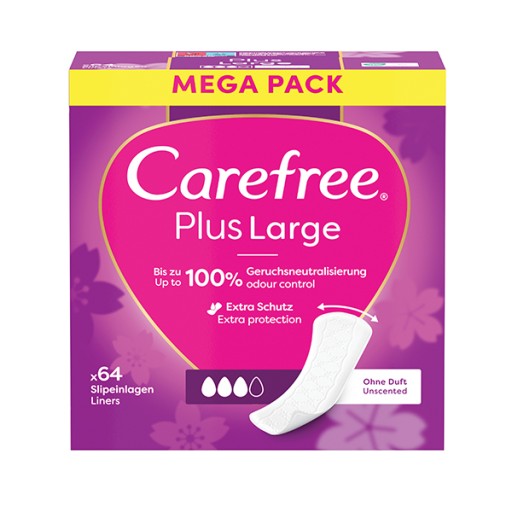 CAREFREE Plus Large wkładki higieniczne Light Scent 64szt