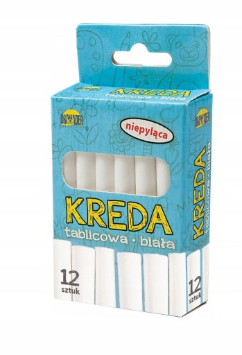 KREDA DROMADER TABLICOWA NIEPYLĄCA BIAŁA 12 SZTUK