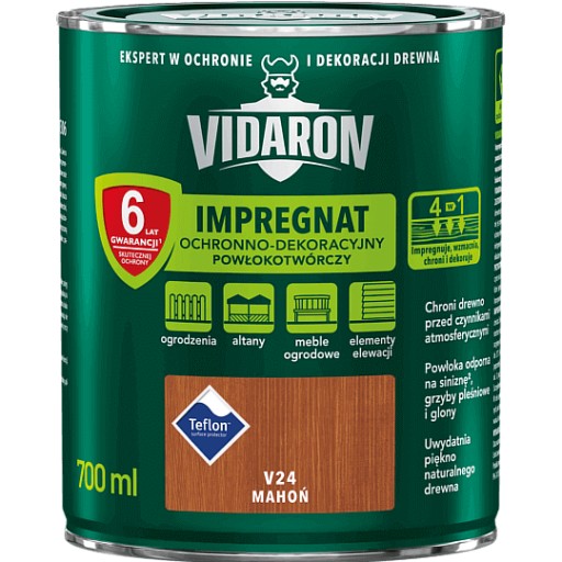 VIDARON IMPREGNAT DO DREWNA MAHOŃ V24 0,7L