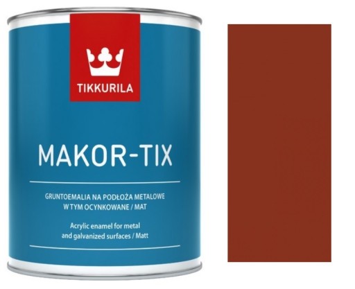 TIKKURILA MAKOR-TIX NA DACH CZERWONY TLENKOWY 3L