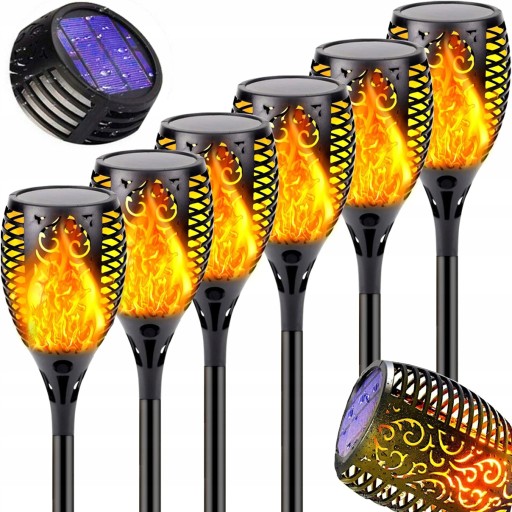 6x LAMPA SOLARNA LED LATARKA OGRODOWA EFEKT