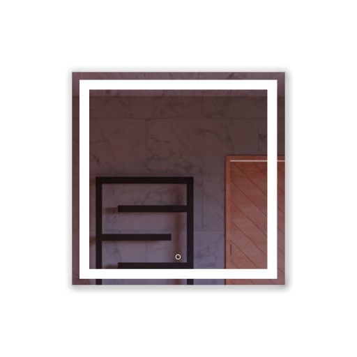 Lustro do łazienki ścienne 110x110 cm podświetlenie LED + dotyk