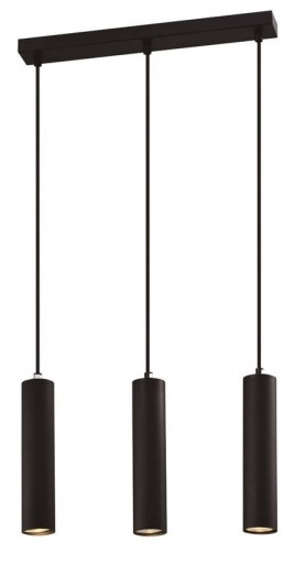 Lampa wisząca czarna tuba 25cm potrójna 3xGU10