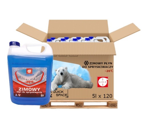 Płyn do spryskiwaczy 5L -20*C Zimowy płyn do spryskiwaczy paleta 120x5L FV