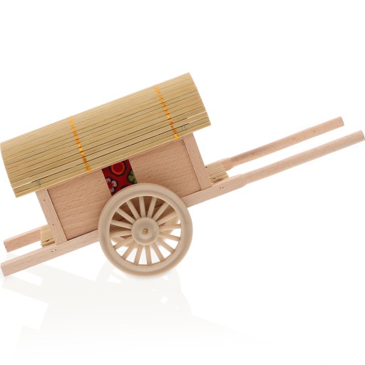 Miniaturowy model powozu z drewna, wóz konny