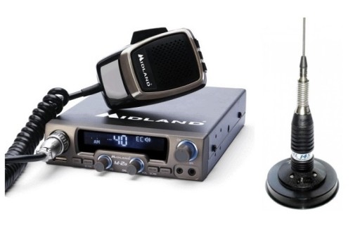 NOWOCZESNE RADIO CB MIDLAND M-20 + ANTENA MAGNETYCZNA SIRIO ML145 +NAKLEJKA