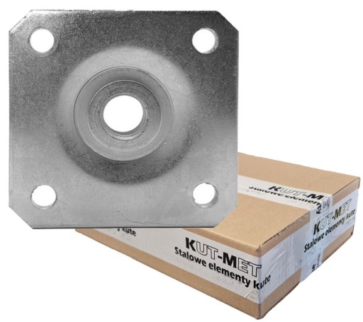 PŁYTKA MONTAŻOWA POD ZAWIAS M16 OCYNK 80X80 MM