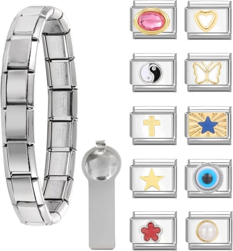 ITingstere Italian Charms Bracelet Sets with Starter Brascelet, Assorted