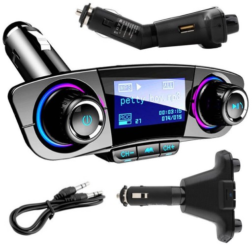 Transmiter Bluetooth FM Ładowarka 2x USB
